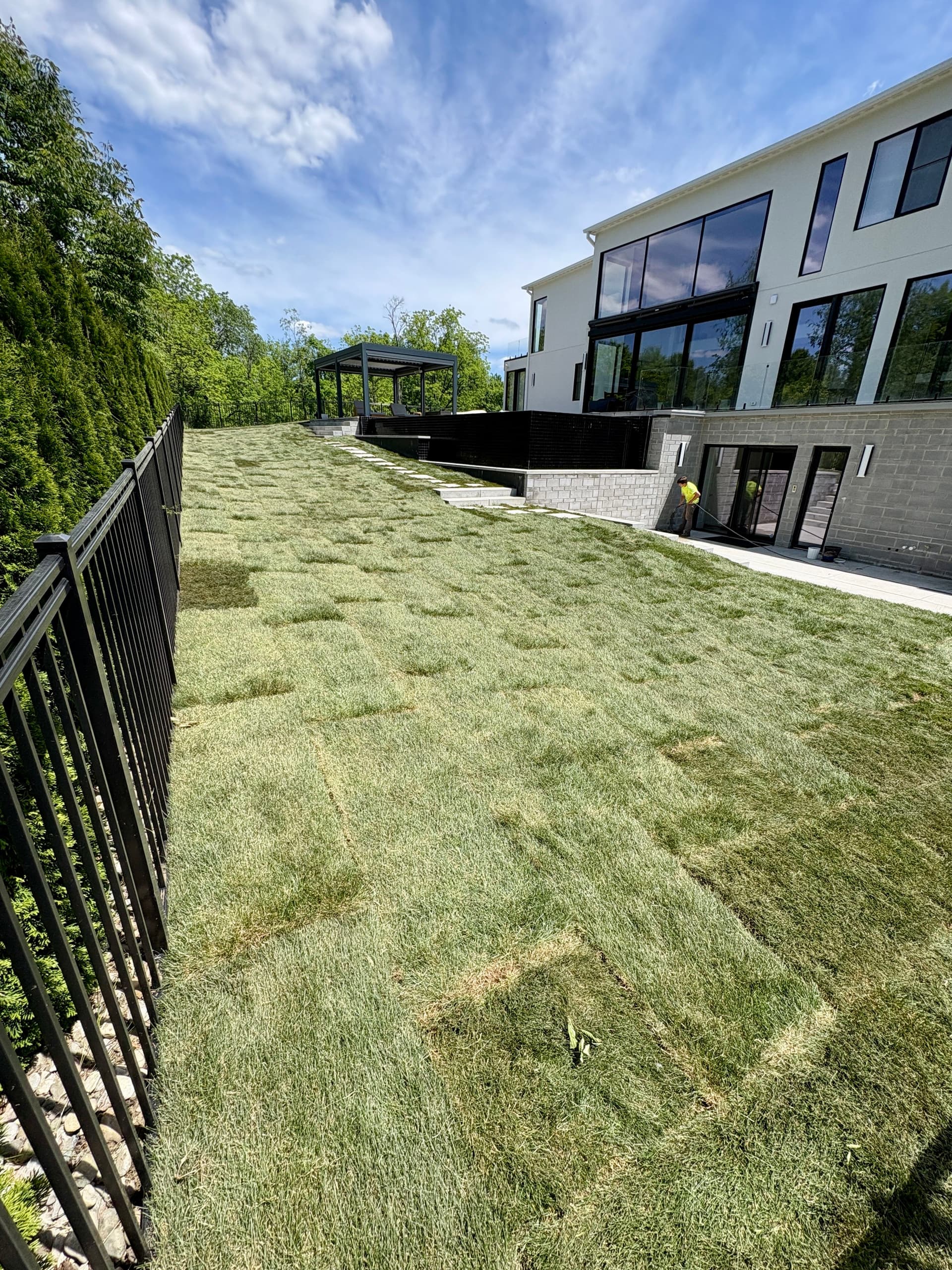 Gallery photos for Kentucky Blue Sod Installation with Full Regrade in Northville: Image #2